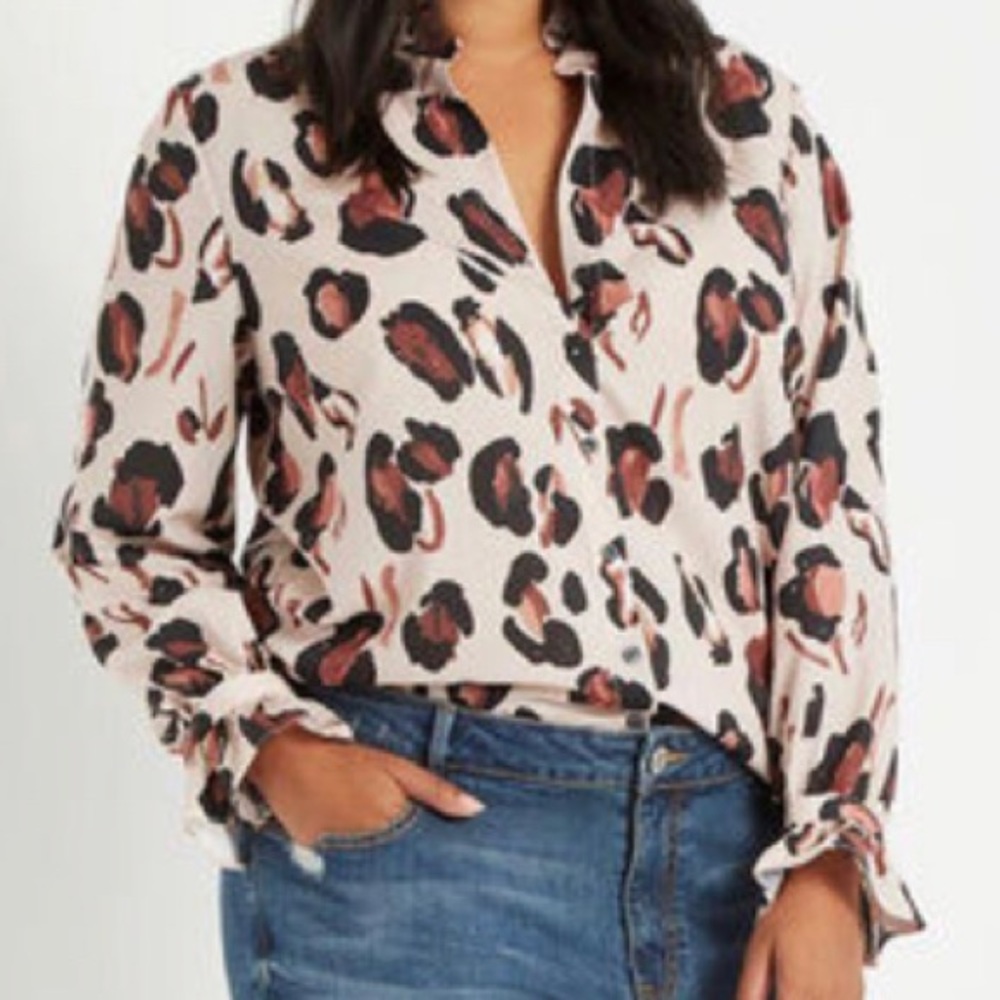 Eloquii Leopard Print Blouse